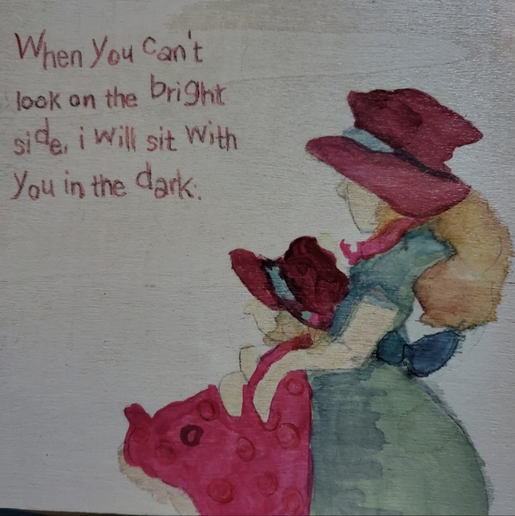 Hand-painted Wood Tile,  5x5 inches,  Can Write Your Own Message On The Back. - Picture 9 of 16